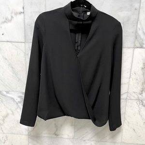 Wayf black polyester crossover top